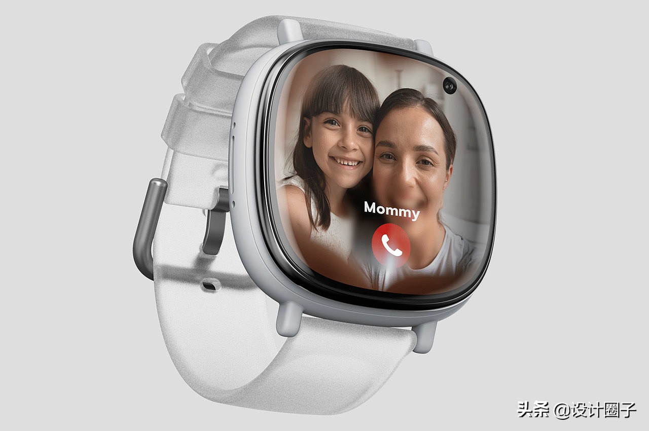 这款极简的智能手表拥有全屏视频通话+半透明表带设计