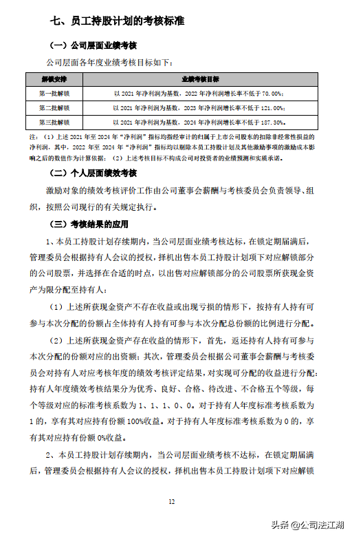 员工持股计划激励范例