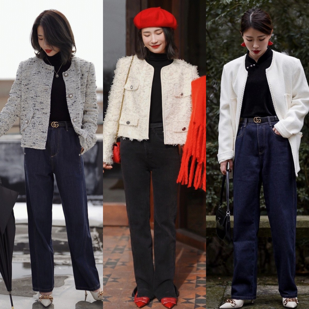 她身高只有153，却成了小个子穿衣标杆！学她的长裤穿法，很显高