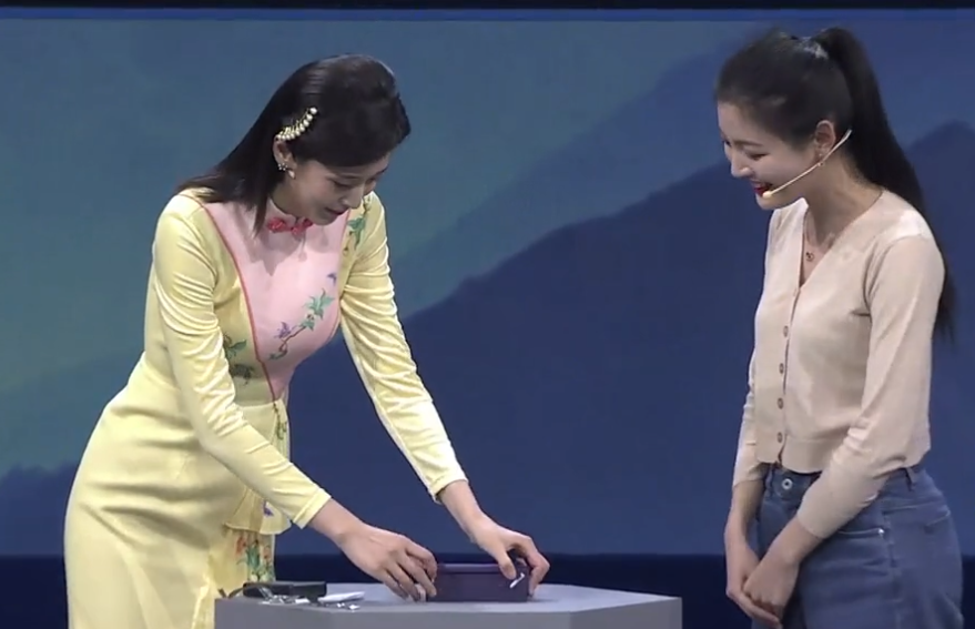 美女带砖头鉴宝?