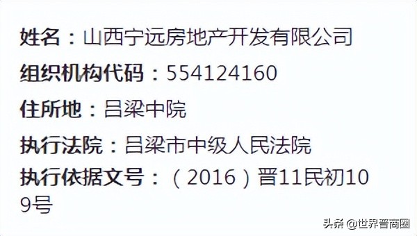 山西双明珠琳房地产等多个地产商进入失信被执行人名单