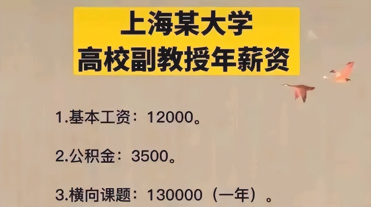 上海某大学副教授年薪曝光！基础工资只占一小部分，学生：比不了