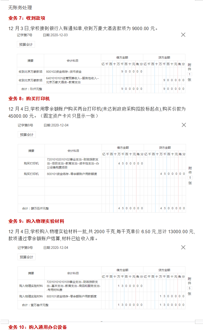 行政事业单位公立学校会计181笔账务处理，简单易懂，太实用了