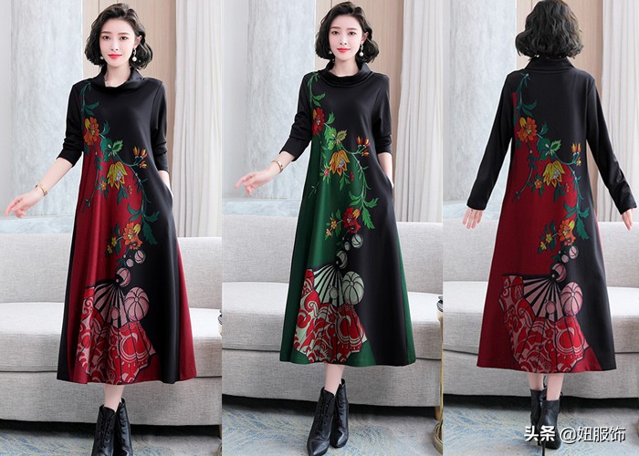 五一出游时，穿搭这几款民族风印花连衣裙，随手一拍都是美照