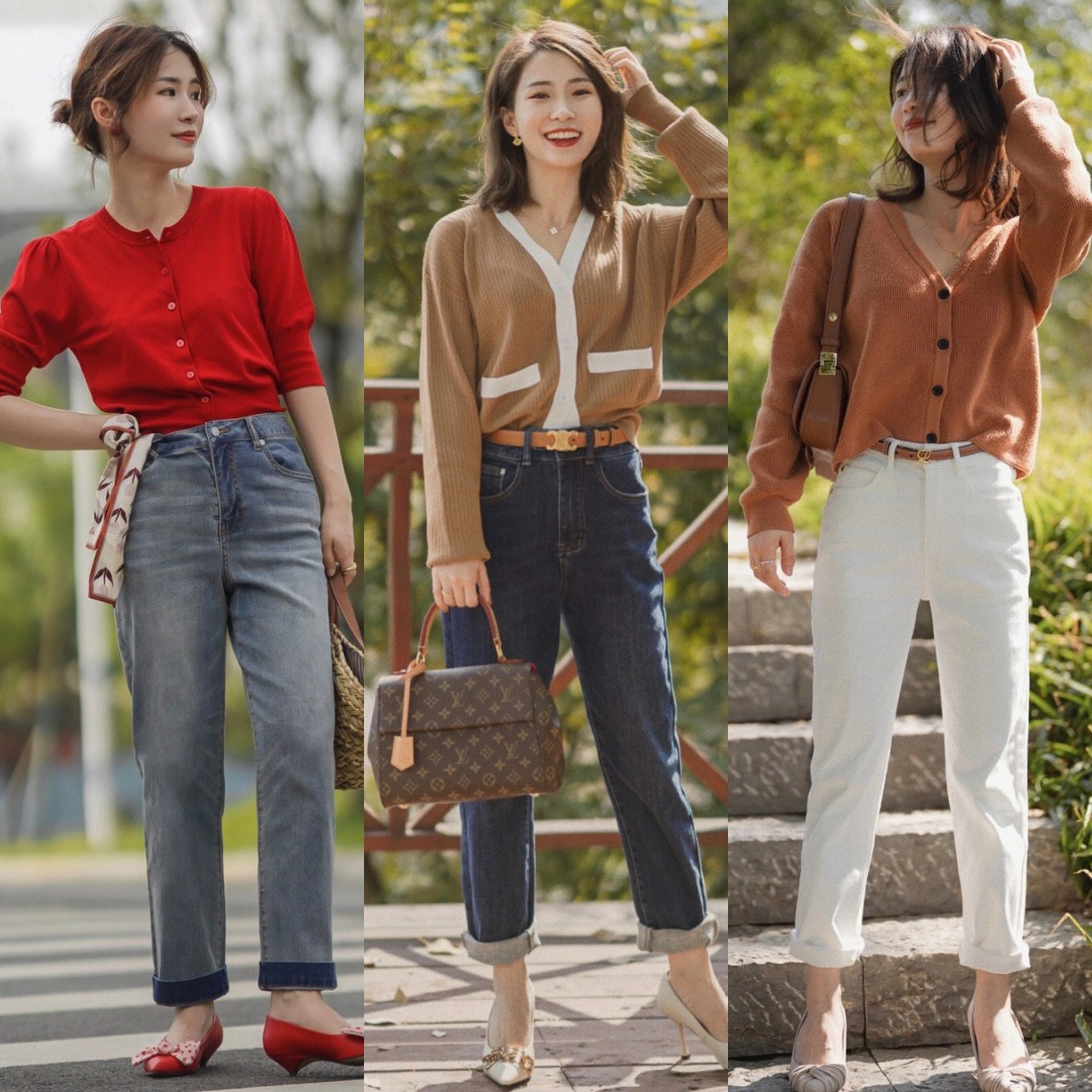 她身高只有153，却成了小个子穿衣标杆！学她的长裤穿法，很显高