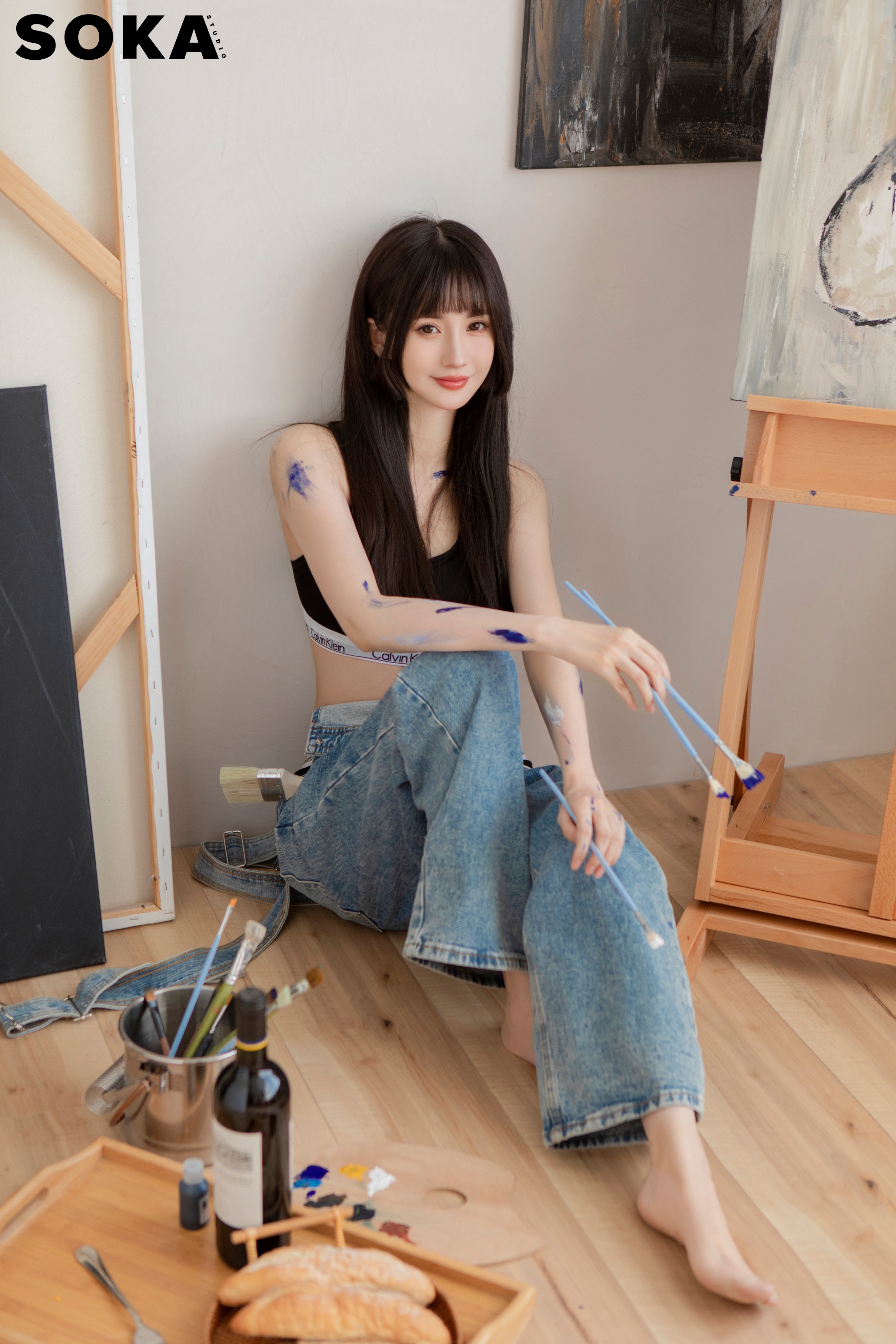 蓝心妍公主切520纯欲写真 化身画室少女