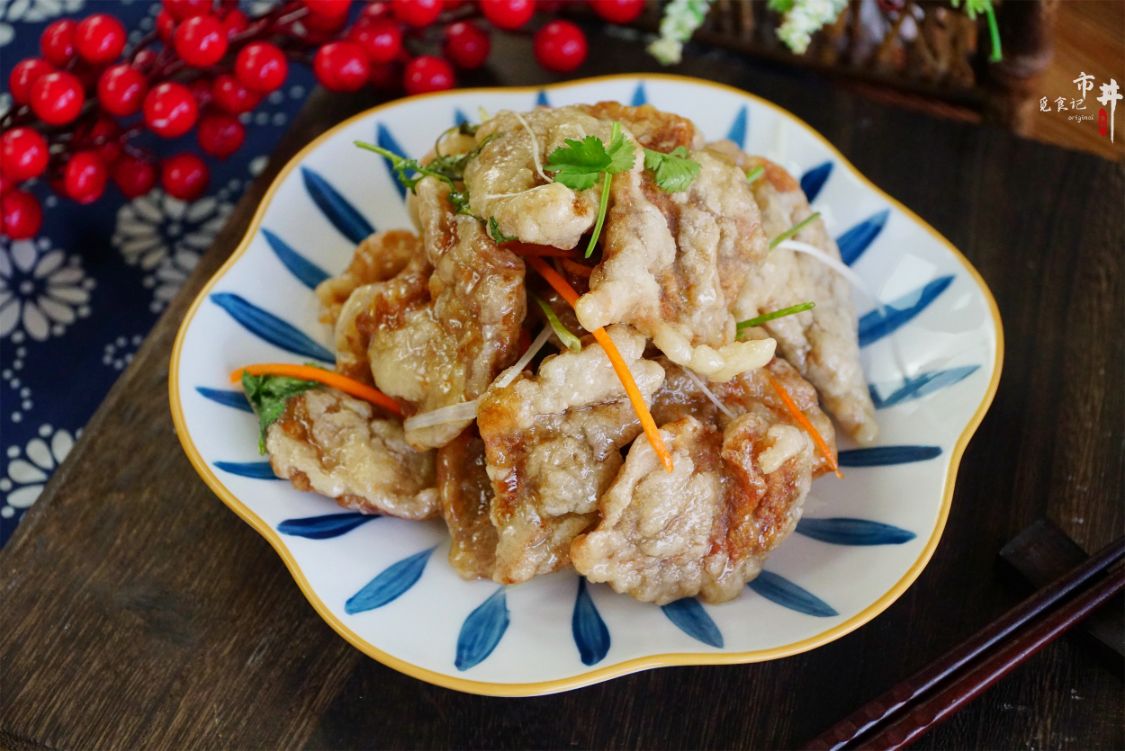 東北大哥指點的鍋包肉，外酥里嫩，果然味道不錯，孩子吃上癮了