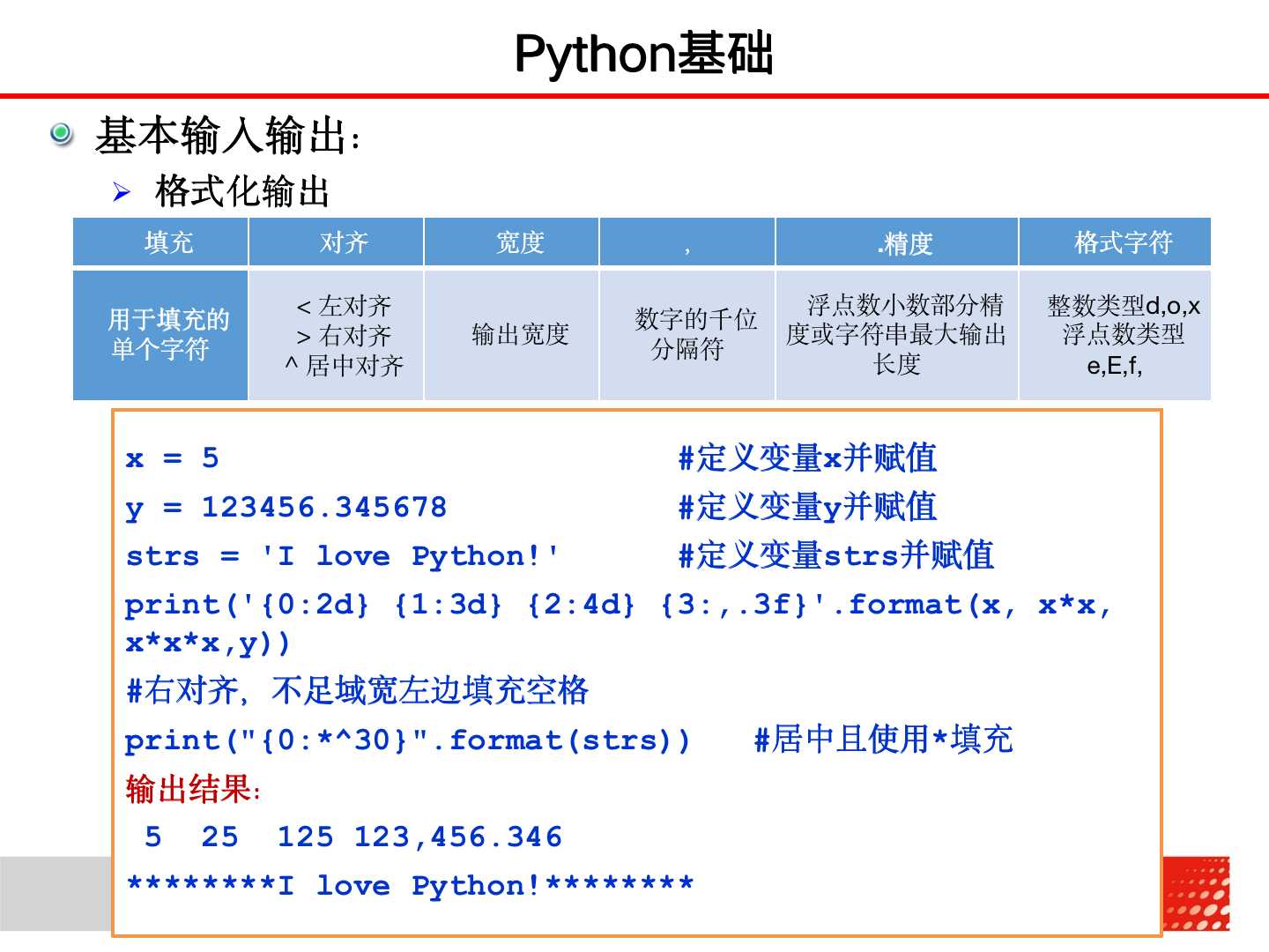 大学计算机 2.2.3 Python基础——格式化输出