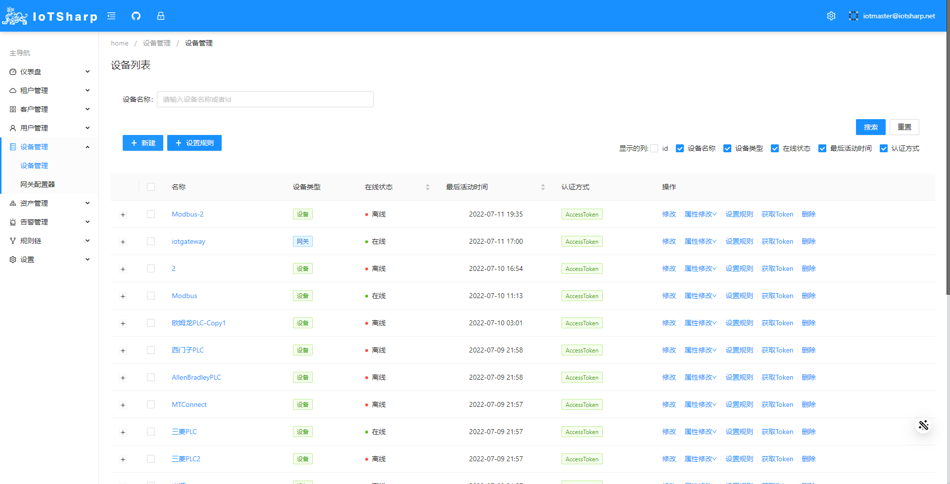 一个基于.Net Core 开源的物联网基础平台