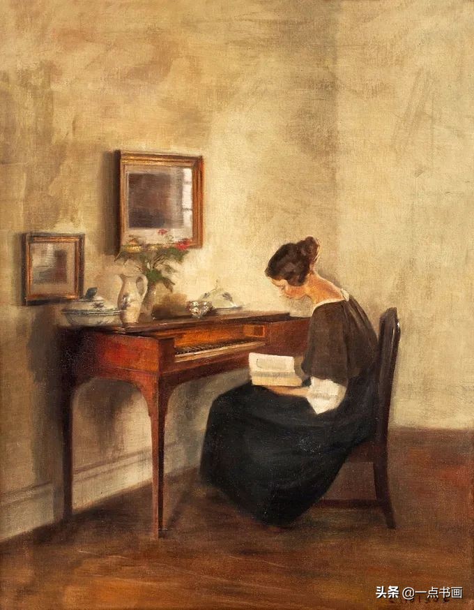 油画里那些读书女人,那一刻全世界都是安静的