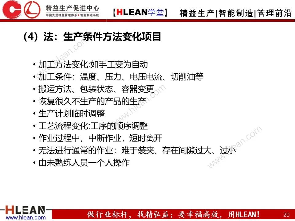 「精益學堂」5M1E變化點管理—阻止不良發生之活動