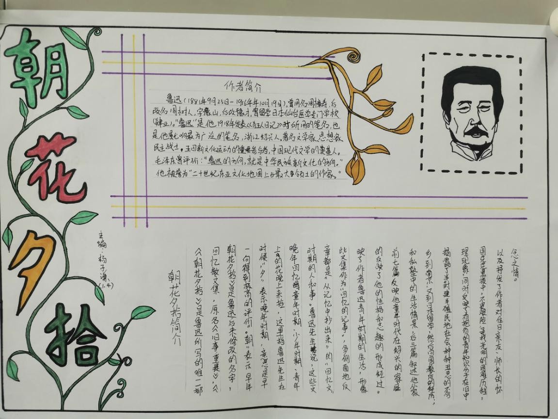 【校园动态】拾花绘梦——金都中学手抄报作品集《朝花夕拾》