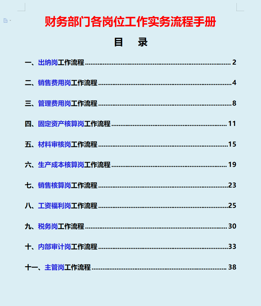 会计经理（财务经理）
