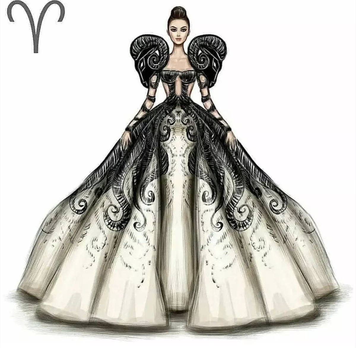 华丽服饰下的十二星座人物立绘,画师设计人物有时也可以设计服装