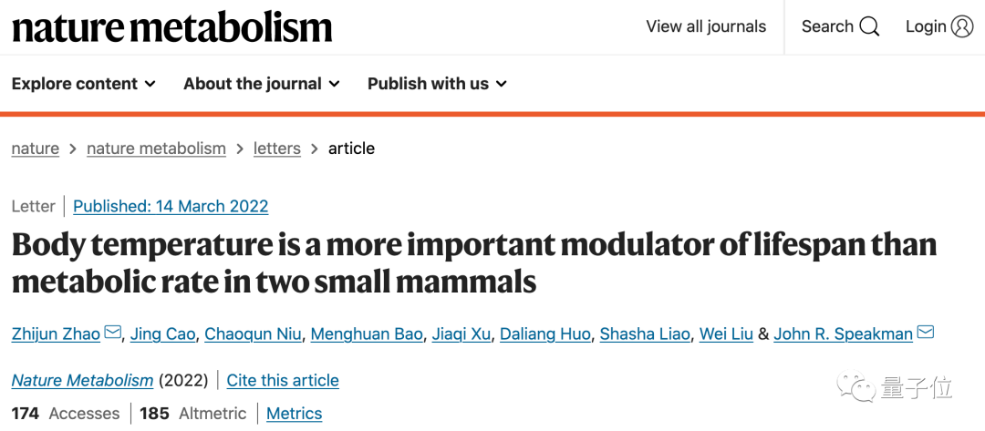 体温高会折寿？温州大学学者发现体温比代谢率更会影响寿命