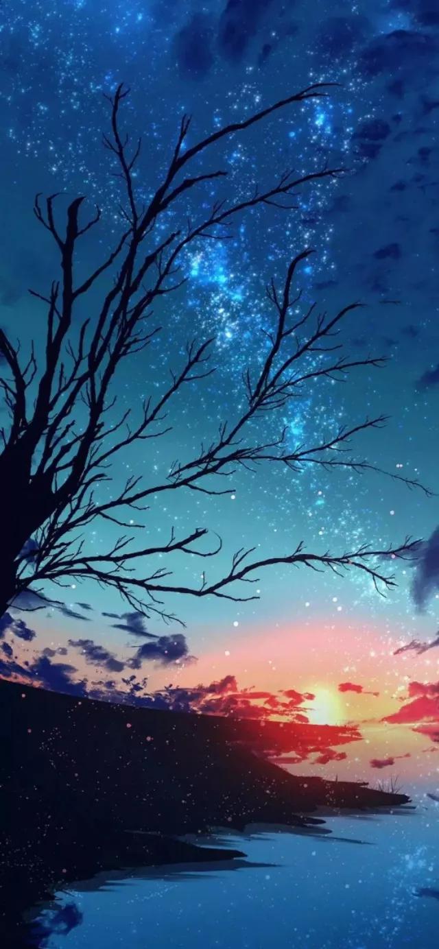 我爱写诗##家乡的夏日美景#夏夜文/青河夏天的夜晚,月亮高高挂在辽阔