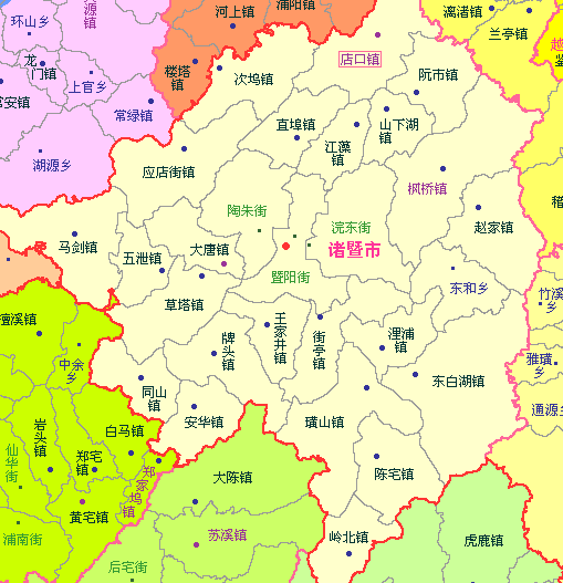 杭州诸暨地图图片