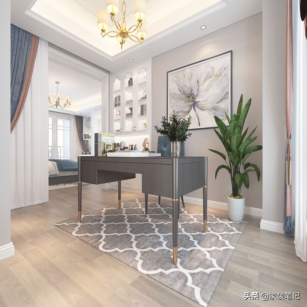 长沙夫妻三层别墅，选择装修简单的美式风格，家里面充满了温馨感