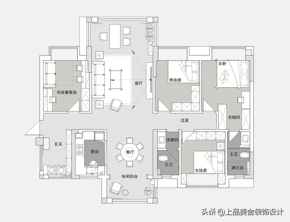 极简新中式就该这样美，全屋留白点缀蓝色调，刚进门就给圈粉了