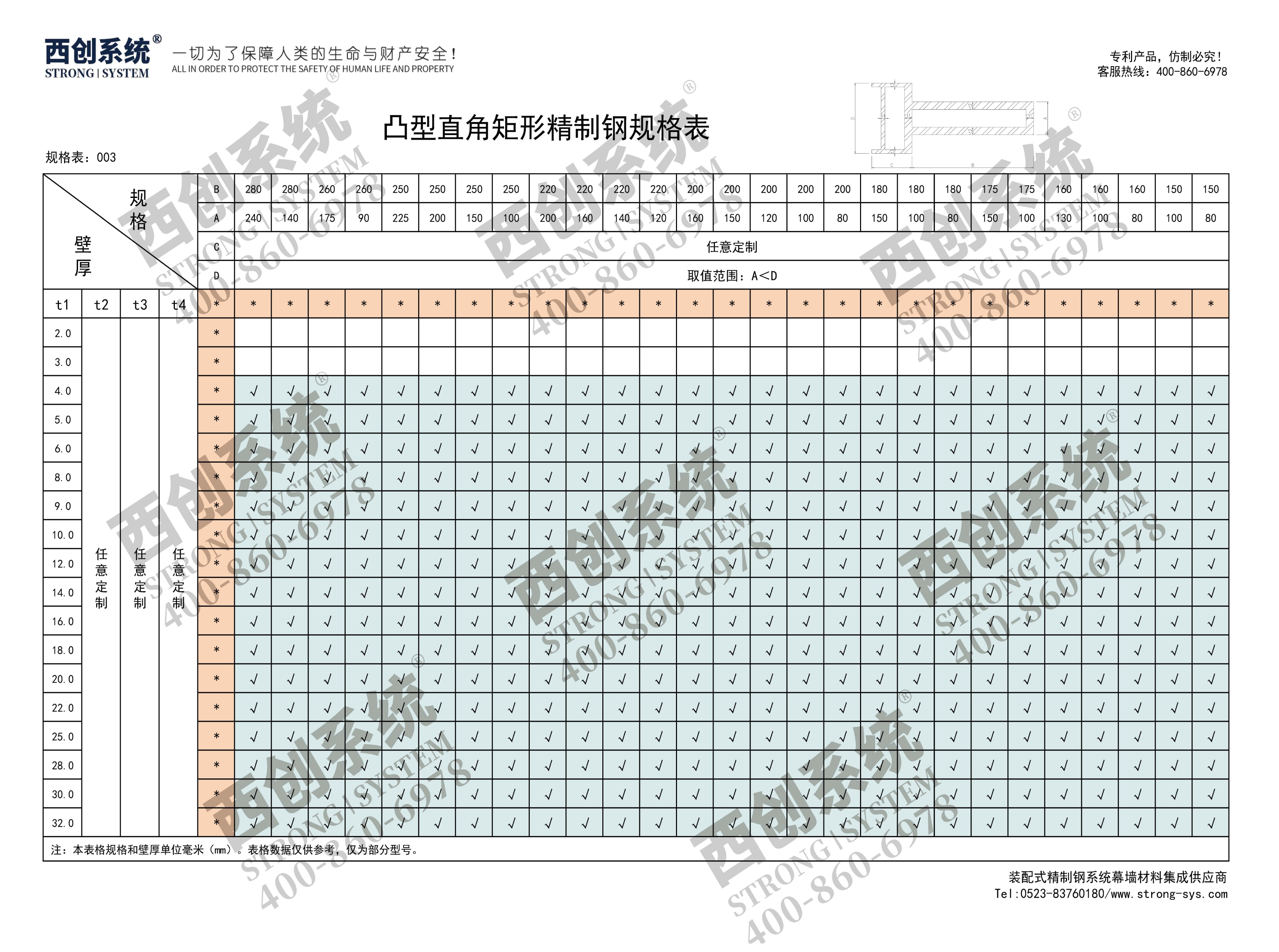 西创系统凸型精制钢无横梁（隐藏横梁）幕墙系统节点设计(图13)