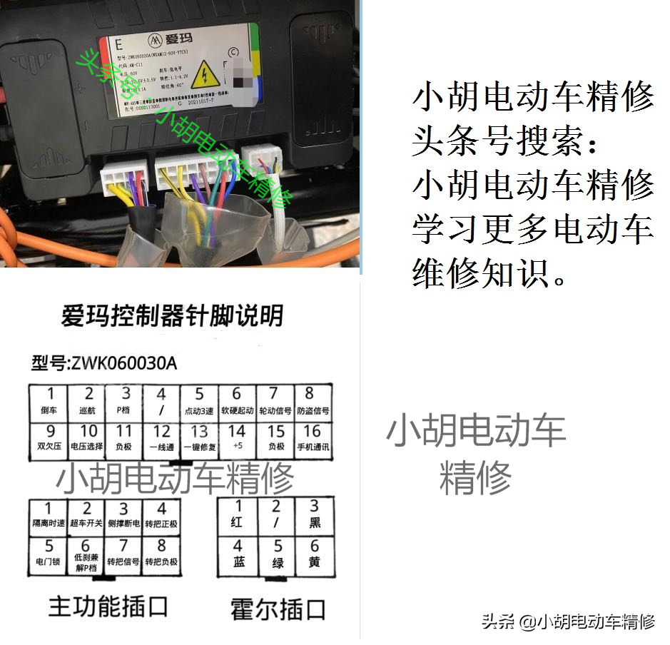 爱玛电动车全系列电动车针脚全图，看完记得收藏点赞