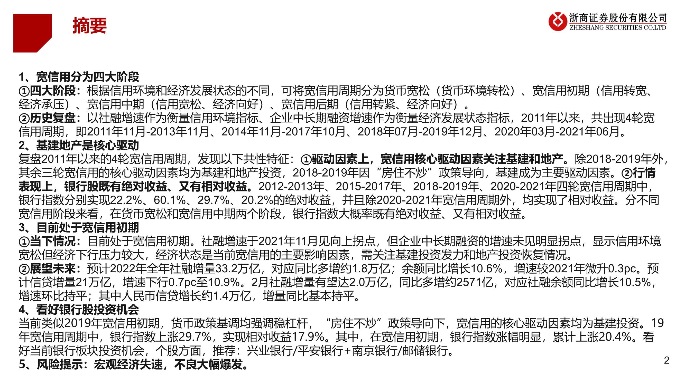 银行业：宽信用处于哪个阶段