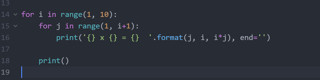 python两种方法求九九乘法表