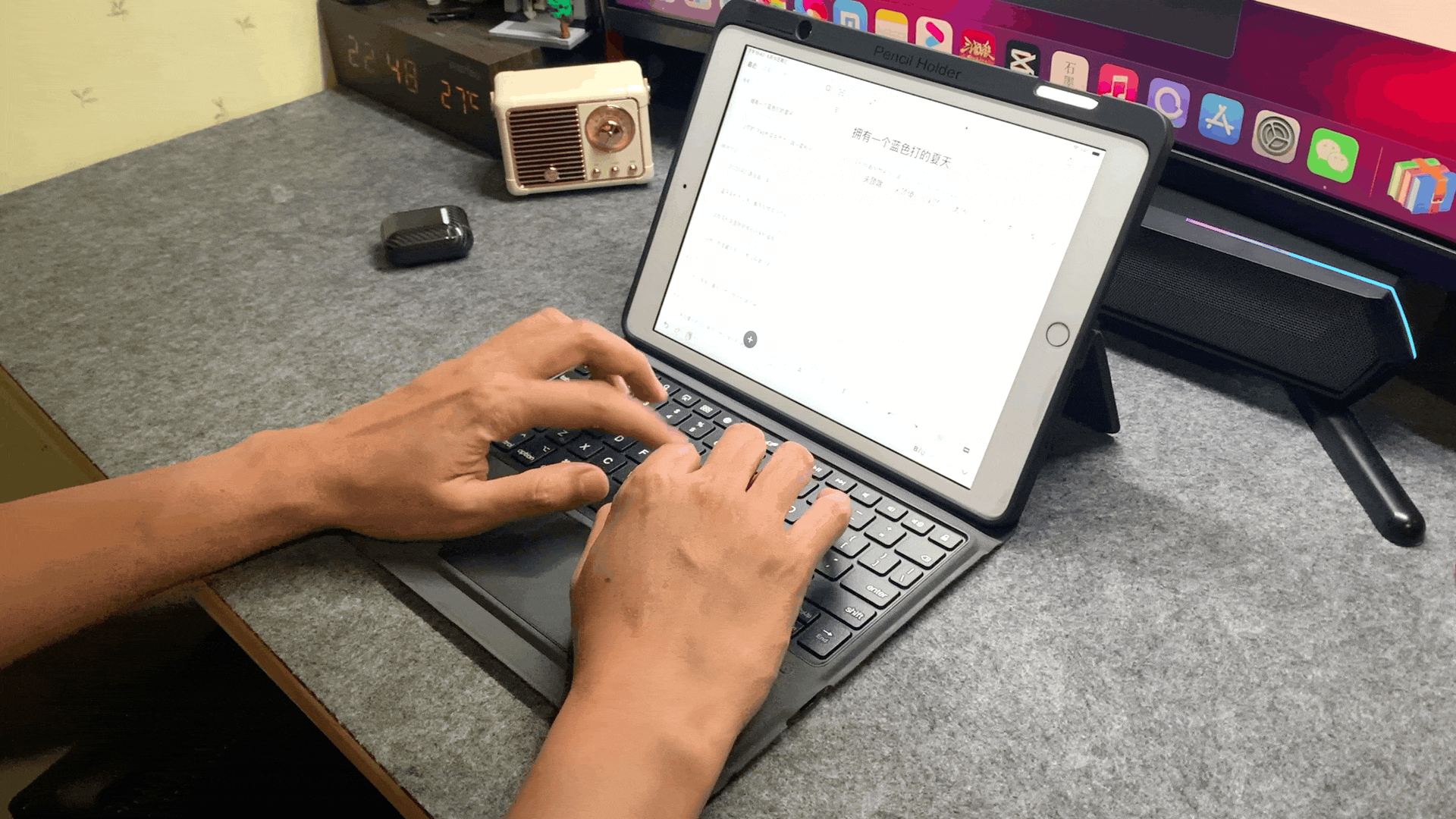 让你的i Pad秒变生产力工具—雷柏XK300无线蓝牙键盘