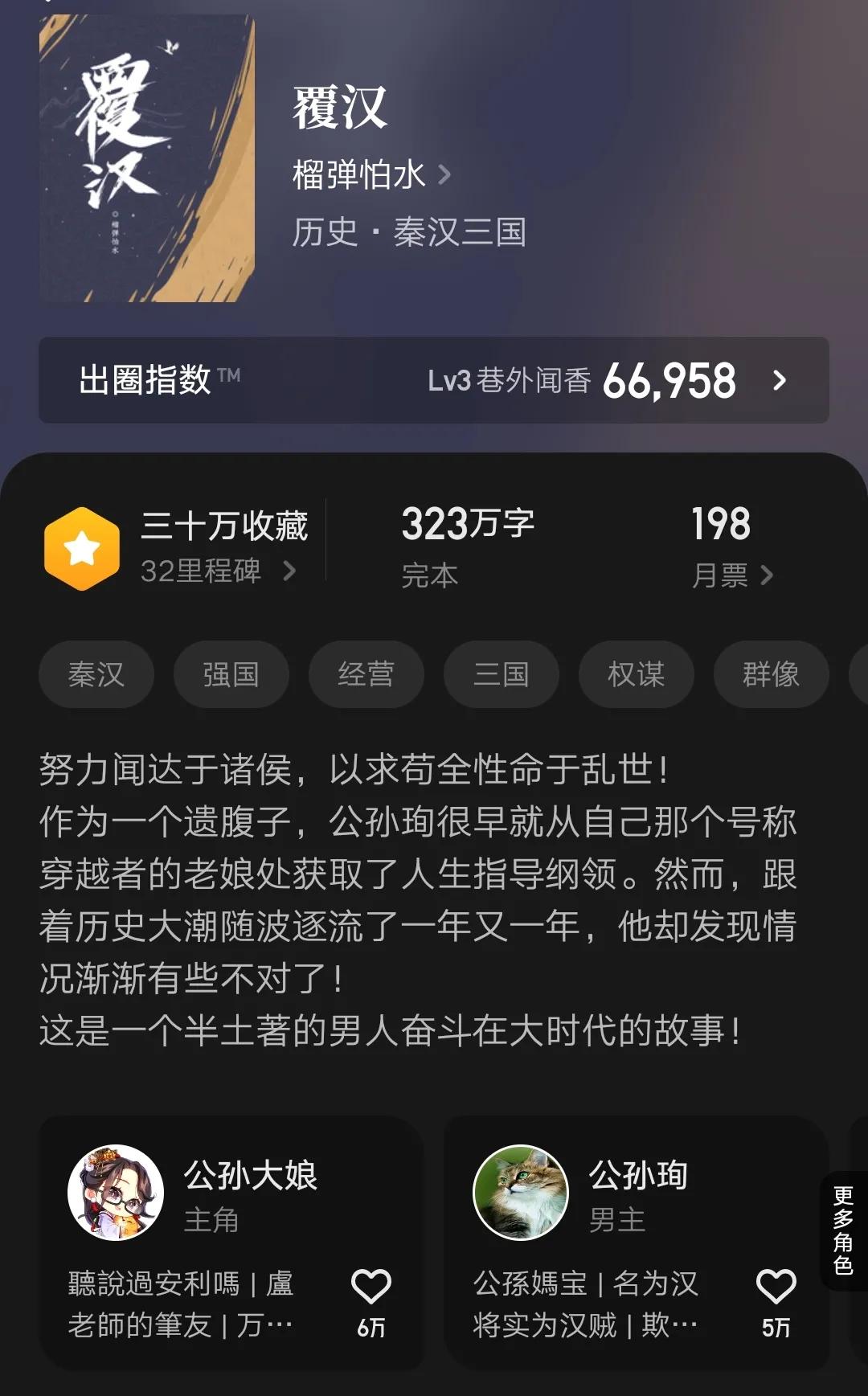 六本秦汉三国时期完本精品小说，文笔好收藏高，内容精彩，书荒进