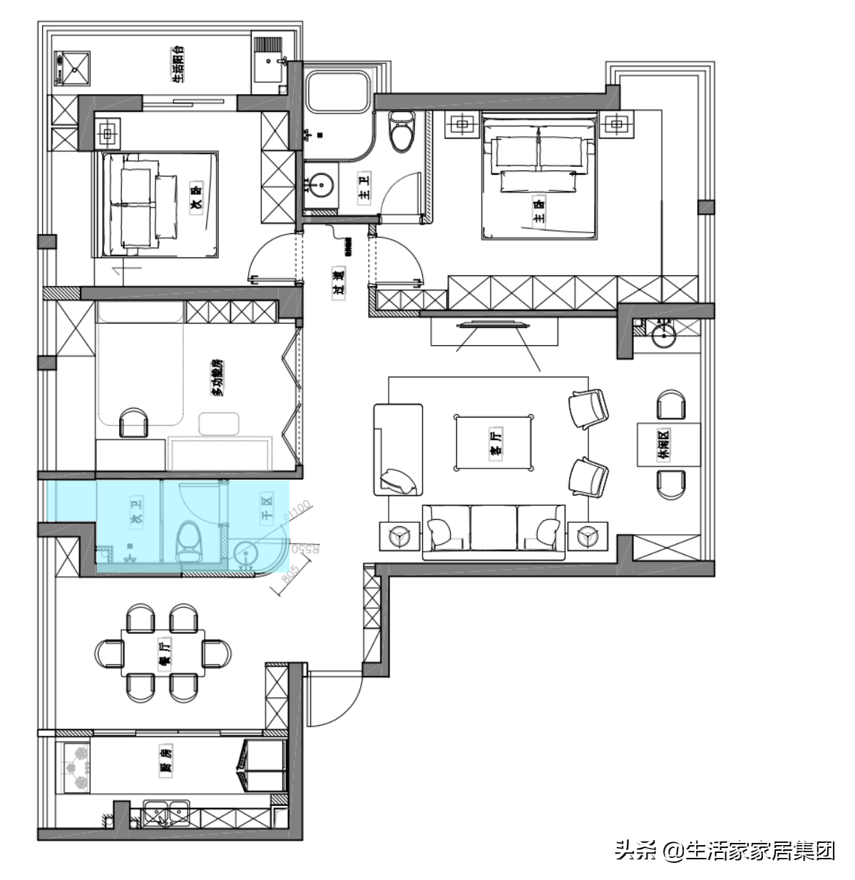 他什么风格都喜欢，干脆混搭，把家装修成最显个性的样子