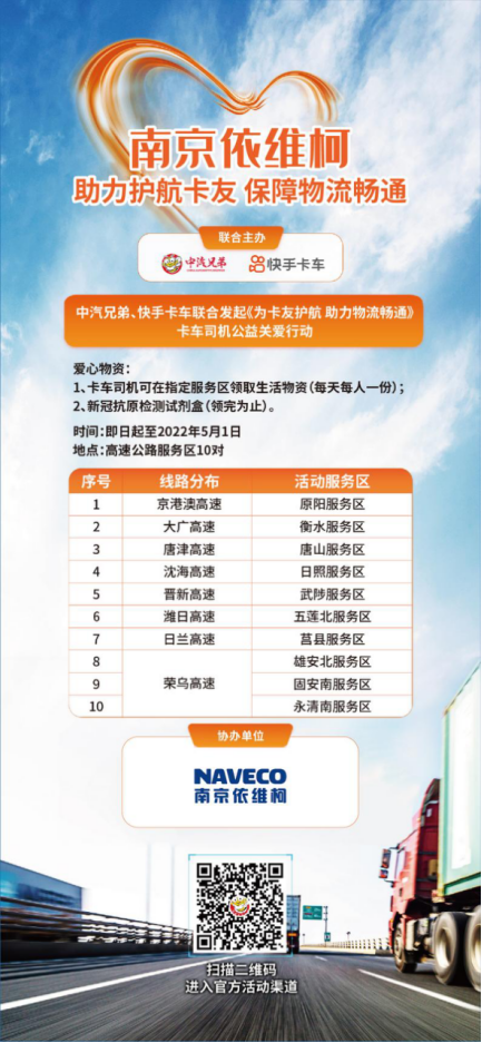南京依維柯、中汽兄弟、快手卡車三方聯合為卡友保駕護航