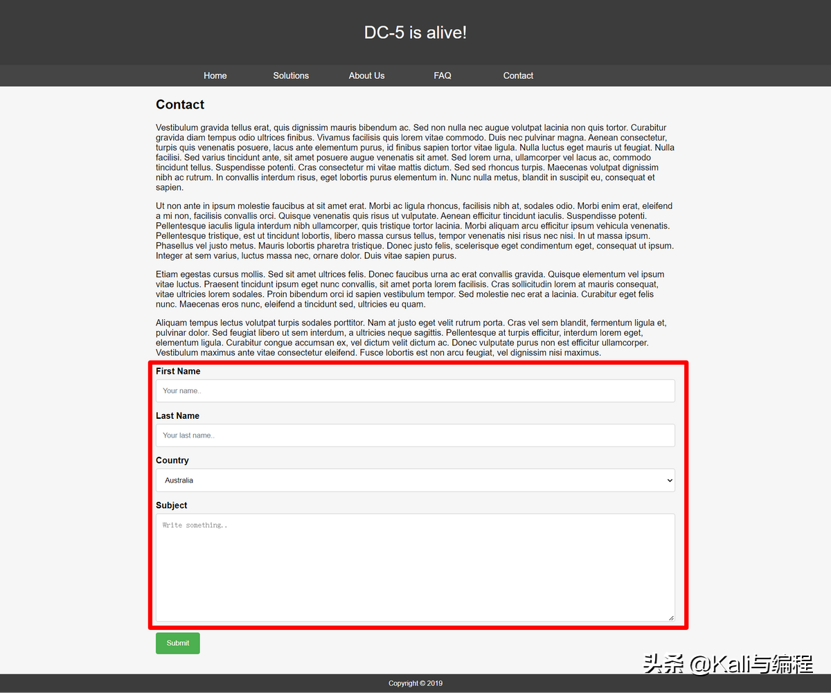 Kali与编程：DC-05靶机实战
