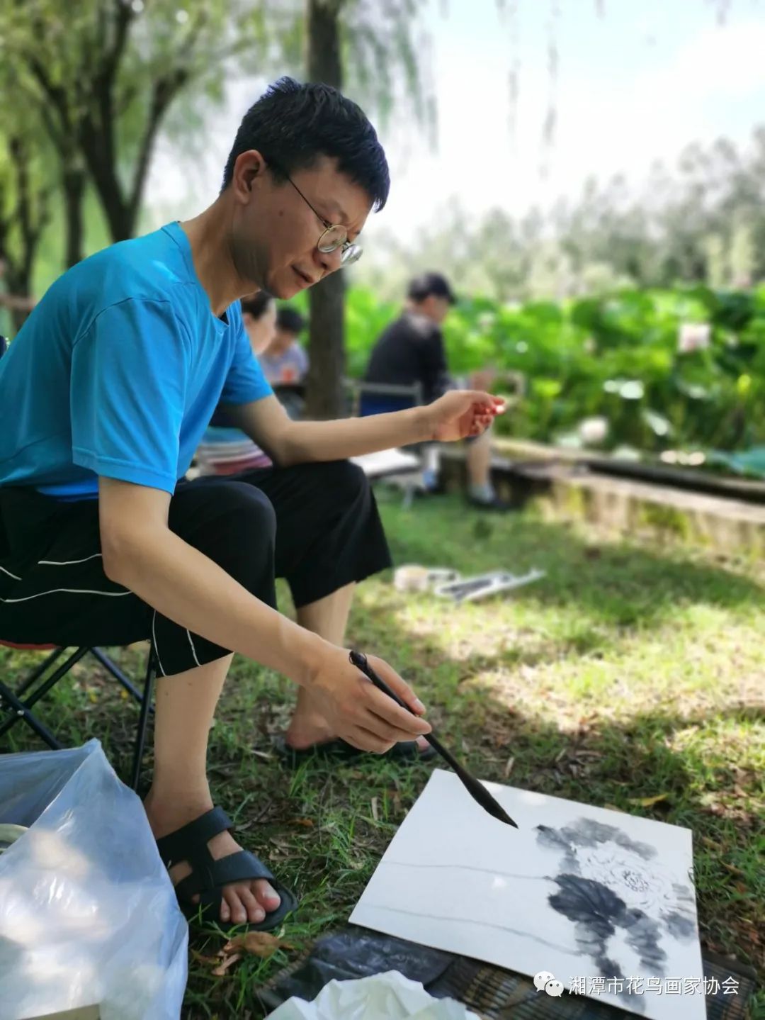 湘潭市花鸟画家协会盘龙大观园荷花写生活动圆满成功