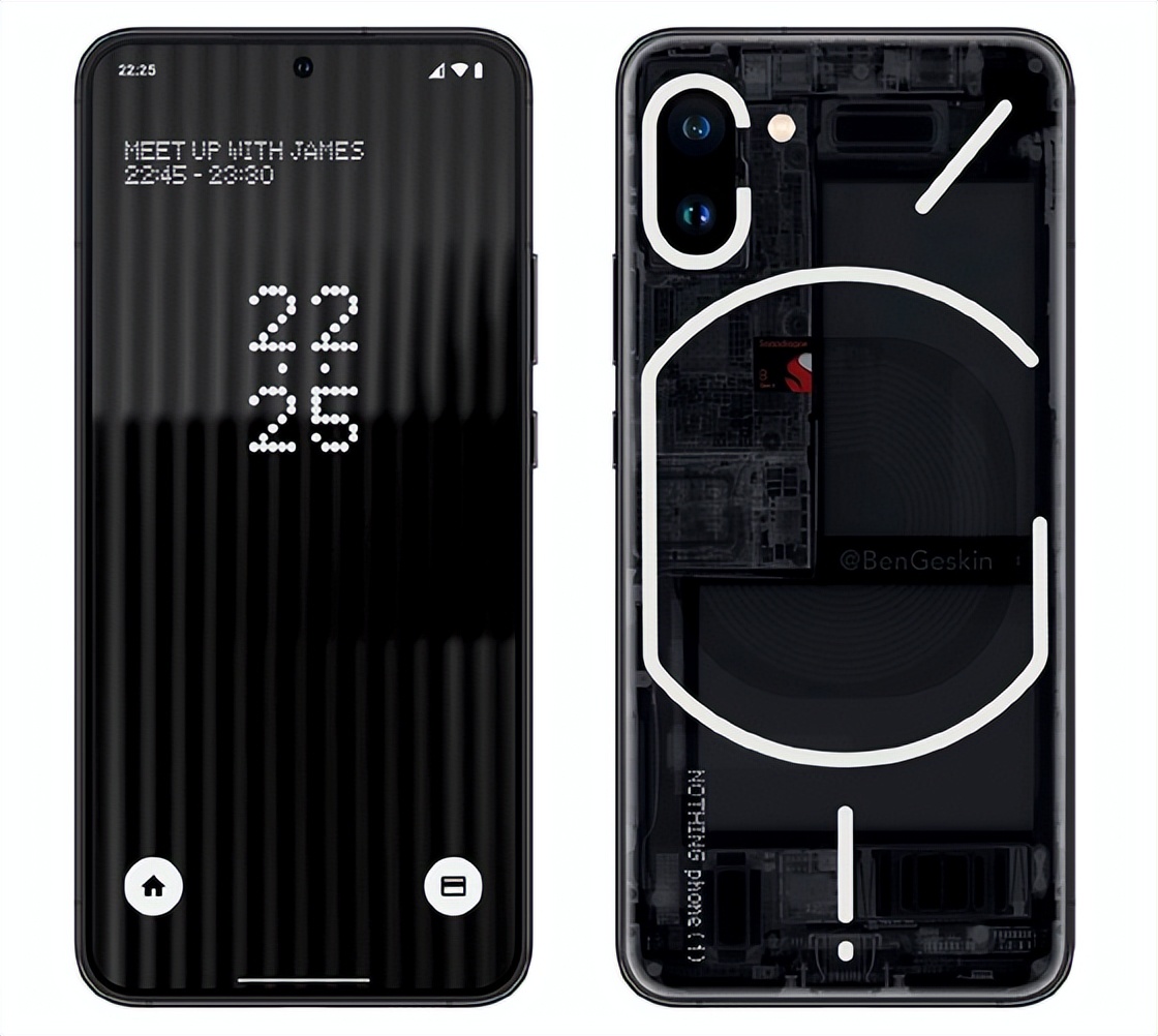 Nothing Phone首款机型曝光：高屏占比直屏+透明后盖？