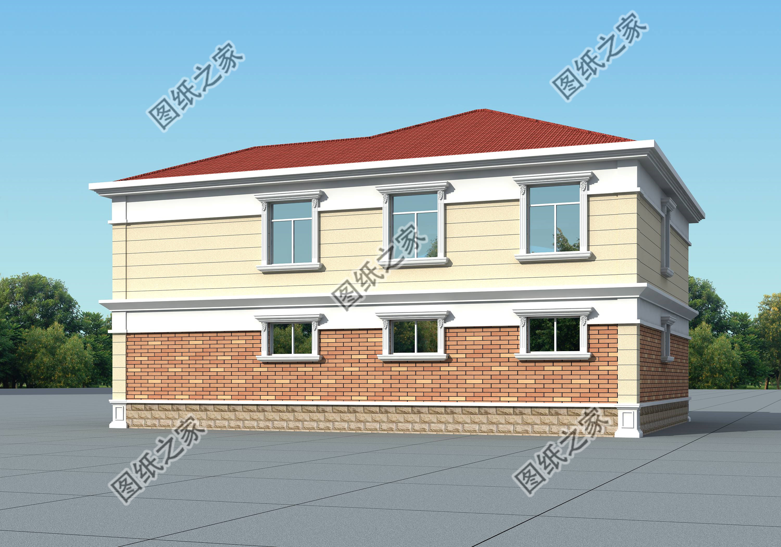 简欧风自建别墅设计，没有过多的繁杂装饰，增加建筑美感