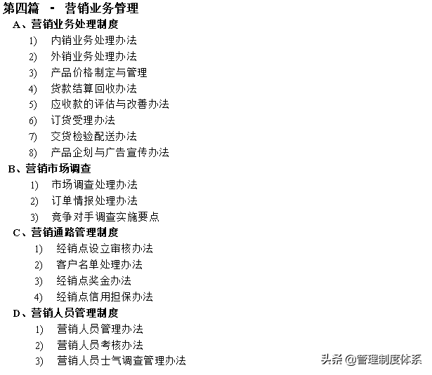 企业管理制度精选