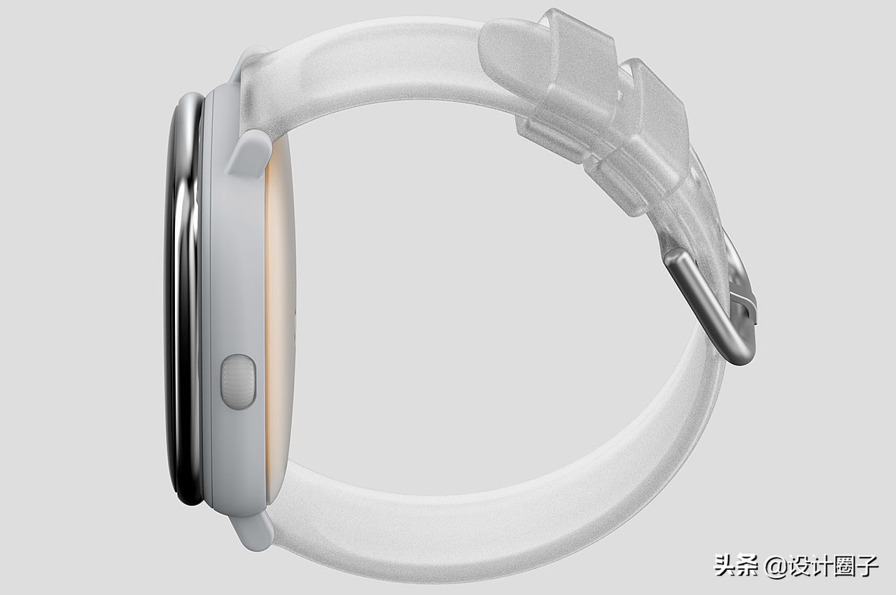 这款极简的智能手表拥有全屏视频通话+半透明表带设计