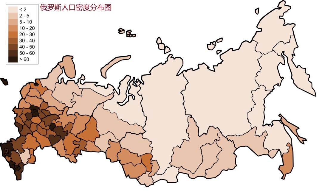 俄罗斯人口分布图分析（俄罗斯各州面积和人口分布图）