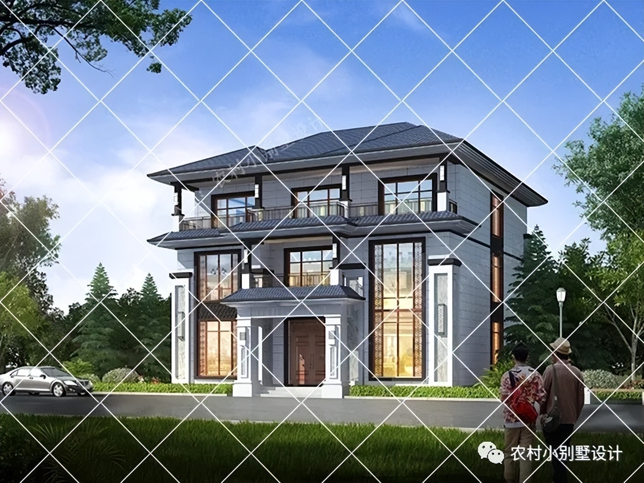 2022值得建！9套挑空客厅+旋转楼梯复式三层农村别墅豪宅