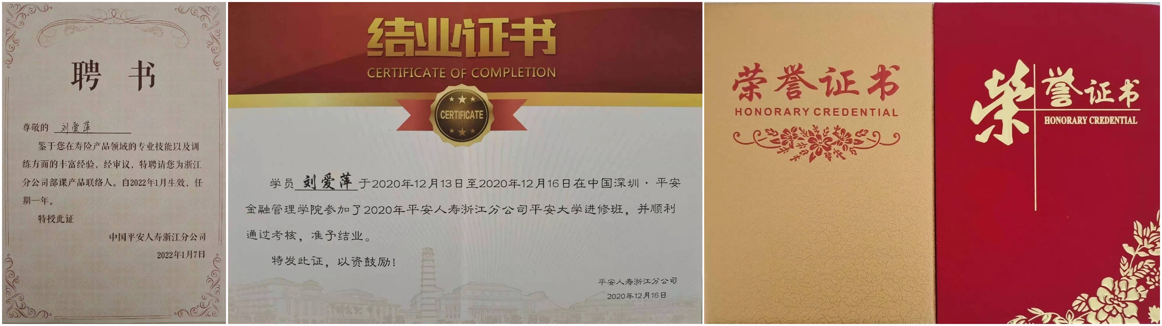 浙江中国平安人寿保险刘爱萍——成功是优点的积累