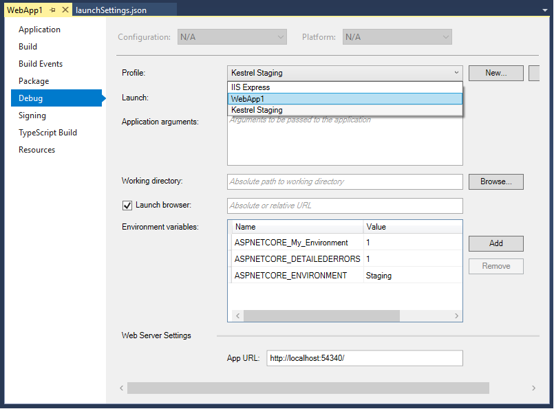 在 ASP.NET Core 中使用多个环境
