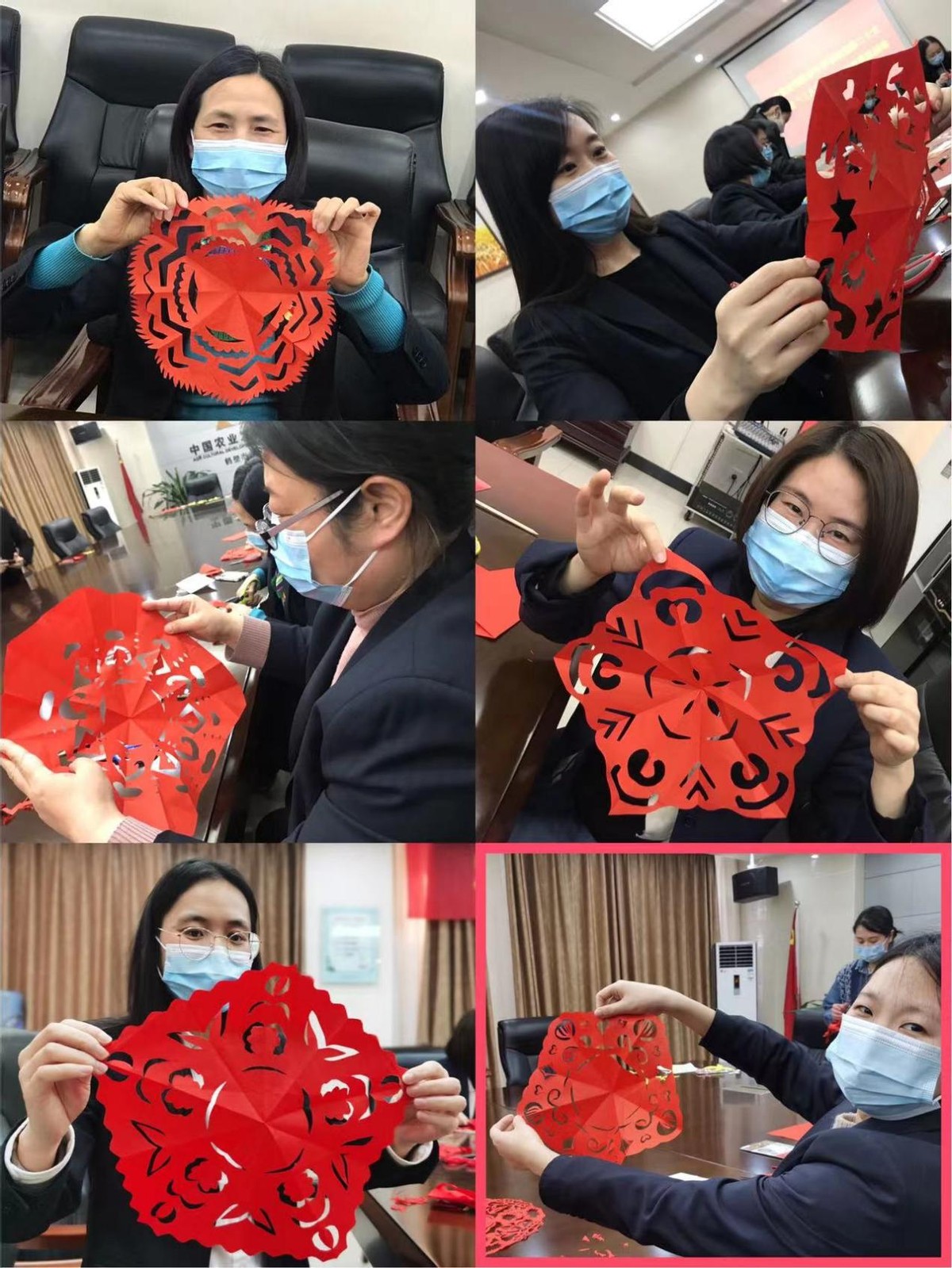 巾帼巧手颂党恩 矢志向党担重任—农发行鹤壁市分行开展“喜迎党的二十大，欢度‘三八’国际妇女节”剪纸活动