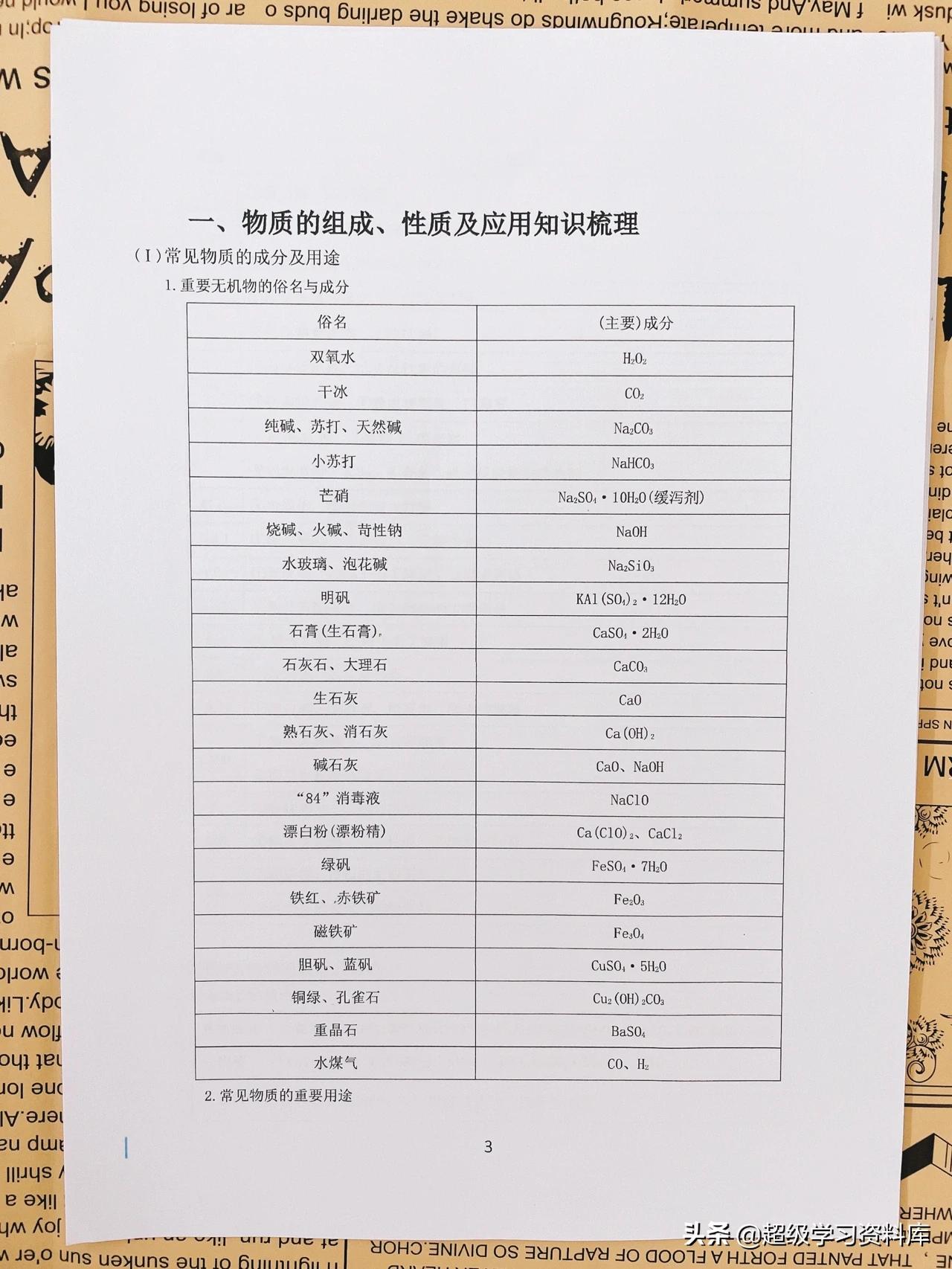 高三化学：高考冲刺必备知识清单，成绩突破90+就需要这样的总结