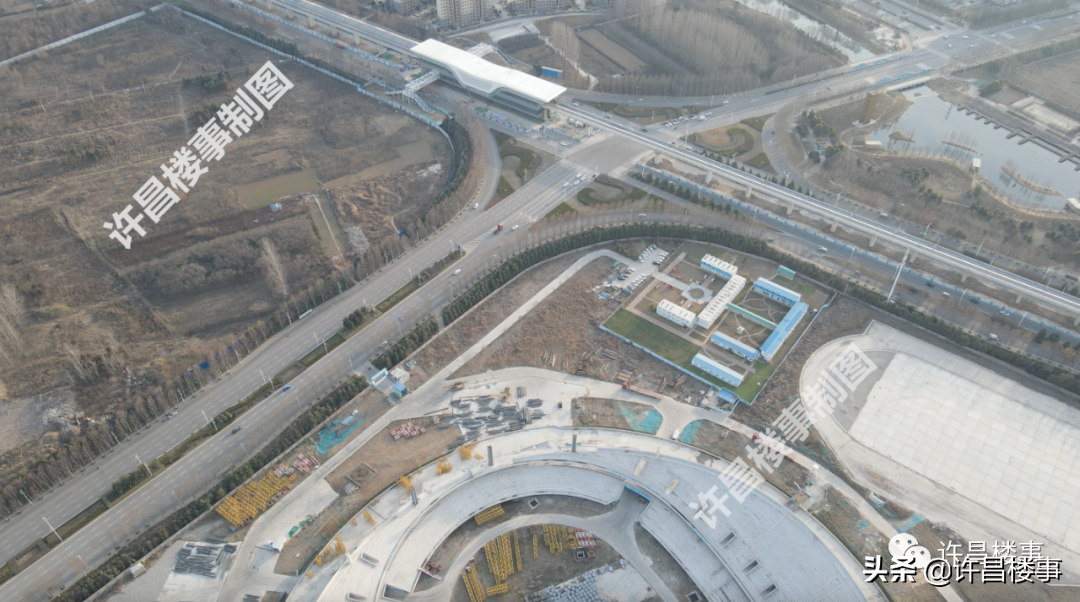 中原科技学院、体育中心、建安综保区、区二高航拍（2022.02）