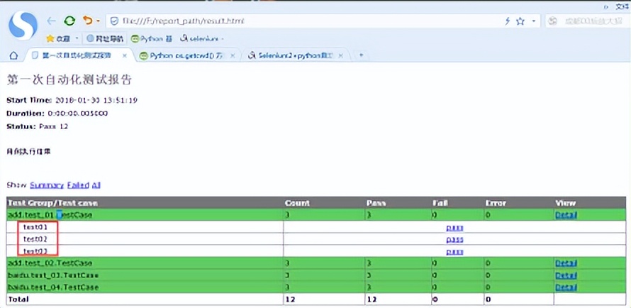 Python+selenium自动化生成测试报告