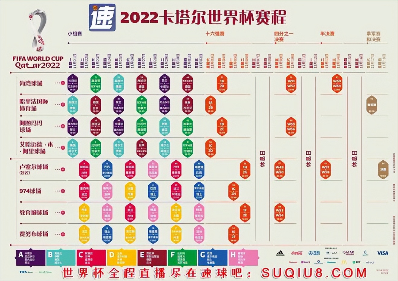 2020年世界杯几月份举行(2022卡塔尔世界杯赛程时间表及分组一览)