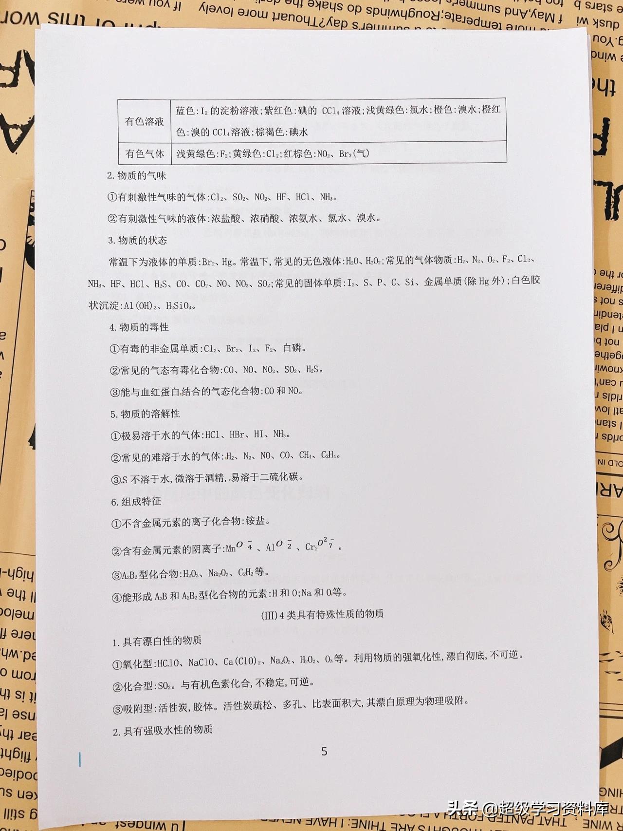 高三化学：高考冲刺必备知识清单，成绩突破90+就需要这样的总结