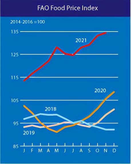 2021年全球粮价涨逾40%，2022年粮食价格还会上涨吗？