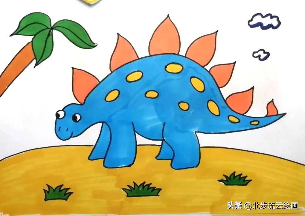 儿童画教程:剑龙,了解恐龙的基础知识和绘画技巧