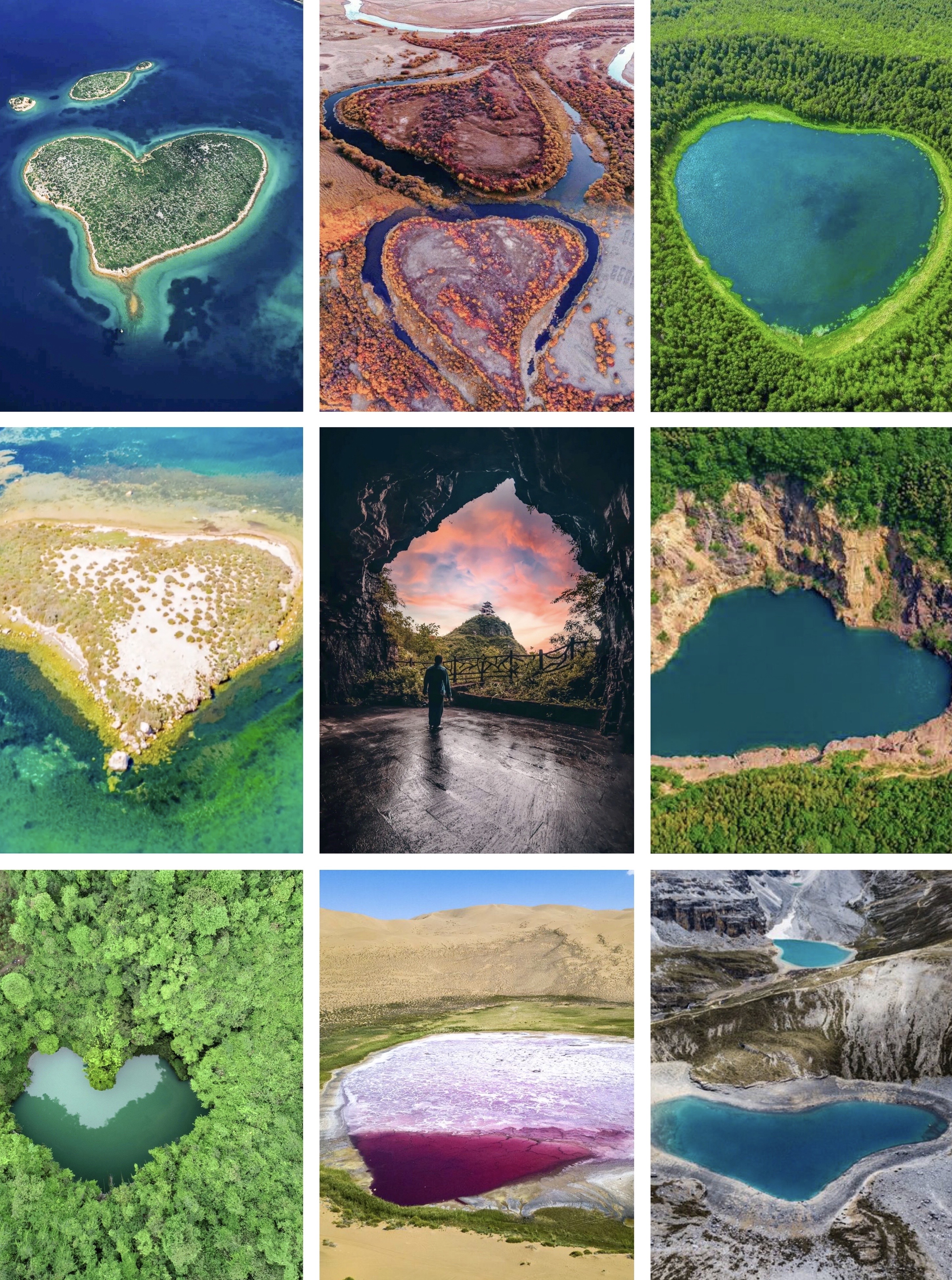 克罗地亚的情人岛(心形岛)因独特的形状享誉世界,让我们看看国内外